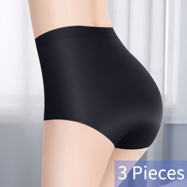 3Pcs/pack Seamless Butt High Waist Panties Slimming Body Tummy Shaper Lingerie Female Underwear Hip Control Bum Lifter Underpants