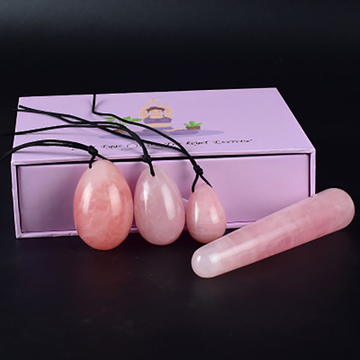 Natural Rose Quartz Yoni Egg Jade Eggs Women Kegel Exerciser Vaginal Muscles Tightening Ball Jade Massager Crystal Kegel Eggs