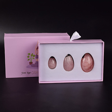 Natural Rose Quartz Yoni Egg Jade Eggs Women Kegel Exerciser Vaginal Muscles Tightening Ball Jade Massager Crystal Kegel Eggs