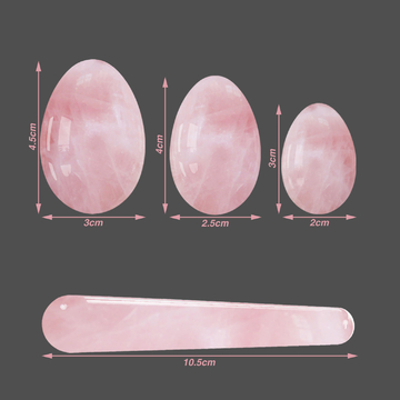 Natural Rose Quartz Yoni Egg Jade Eggs Women Kegel Exerciser Vaginal Muscles Tightening Ball Jade Massager Crystal Kegel Eggs