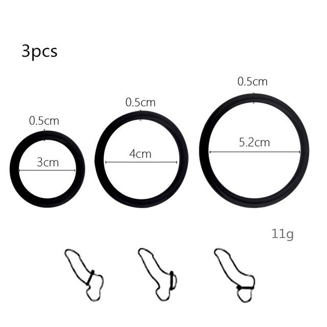 3PCS Per Pack Penis Rings Cock Rings Penis Enlargement Penis Trainer Delay Ejaculation High Elasticity Increases Erection Stiffness And Erection Duration