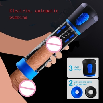 Belove Electric Penis Pump Sex Toys for Men Male Masturbator Penis Extender Penile Vacuum Pump Penis Enlargement Enhancer Massager Ring