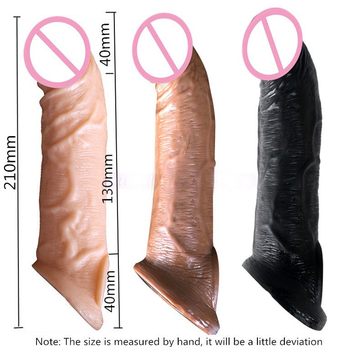 Belove Reusable Penis Sleeve Extender Realistic Penis Condom Silicone Extension Sex Toy For Men Cock Enlarger Condom Sheath Delay