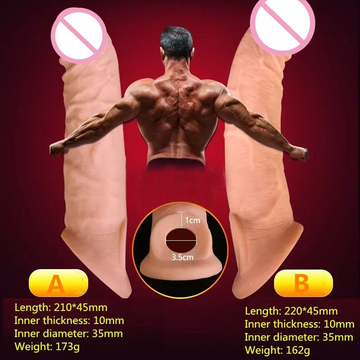 Belove Reusable Penis Sleeve Extender Realistic Penis Condom Silicone Extension Sex Toy For Men Cock Enlarger Condom Sheath Delay