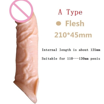 Belove Reusable Penis Sleeve Extender Realistic Penis Condom Silicone Extension Sex Toy For Men Cock Enlarger Condom Sheath Delay