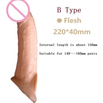 Belove Reusable Penis Sleeve Extender Realistic Penis Condom Silicone Extension Sex Toy For Men Cock Enlarger Condom Sheath Delay