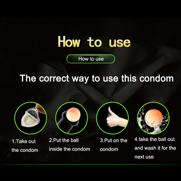 10PCS Condom 2 Balls Beilile Penis Extender Condom With Balls Penis Enlargement Spike Condoms Reusable Enlarge Ball Penis Sleeves Sex Product For Men