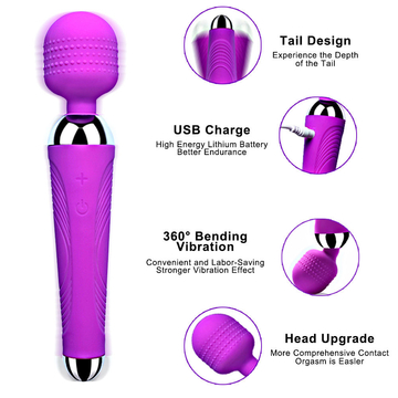 Wireless Dildos AV Vibrator Magic Wand For Women Clitoris Stimulator USB Rechargeable Massager Sex Toys For Muscle Adults