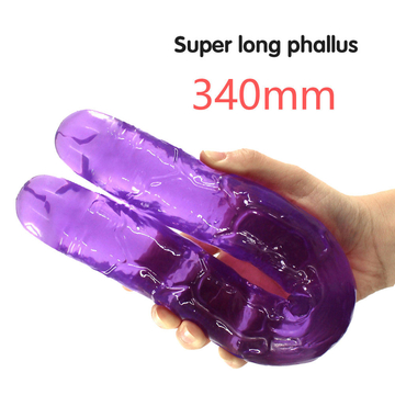 Double Head Dildo Long Jelly Realistic Dildo Double Ended Dildo Flexible Big Penis For Women Masturbator Sex Toys For Lesbian