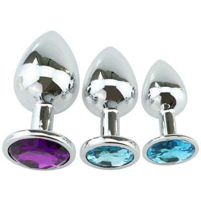 3 Size Anal Plug Heart Stainless Steel Crystal Anal Plug Removable Butt Plug Stimulator Anal Sex Toys Prostate Massager Dildo