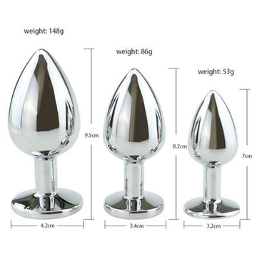 3 Size Anal Plug Heart Stainless Steel Crystal Anal Plug Removable Butt Plug Stimulator Anal Sex Toys Prostate Massager Dildo